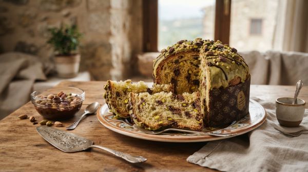 Panettone fiasconaro oro verde: genuss mit pistazien und schokolade